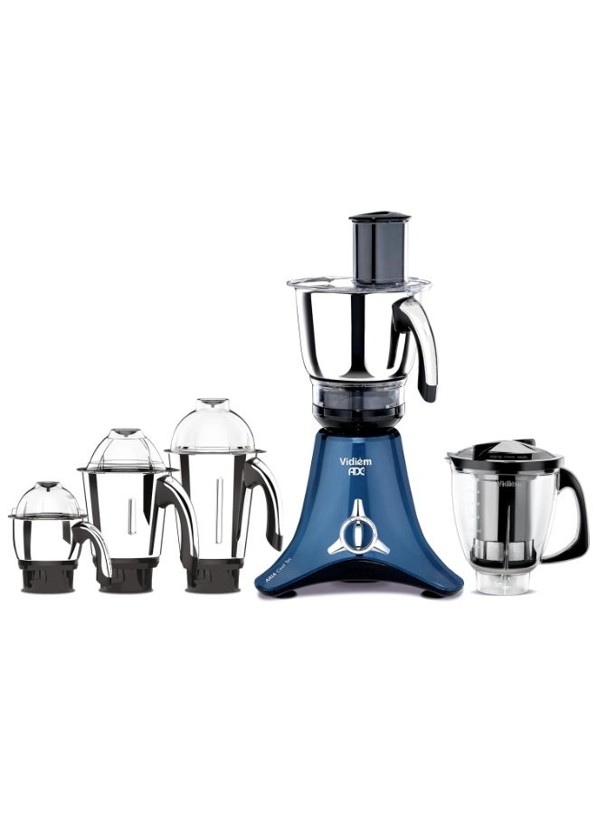 VIDIEM VSTAR Azure Blue 750W Mixer Grinder | Mixer grinder 750 watt with 5 Jar in-1 Juicer Mixer Grinder | 5 Leakproof Jars with self-lock,for Wet and Dry Spices,Chutneys and Curries - Image 1